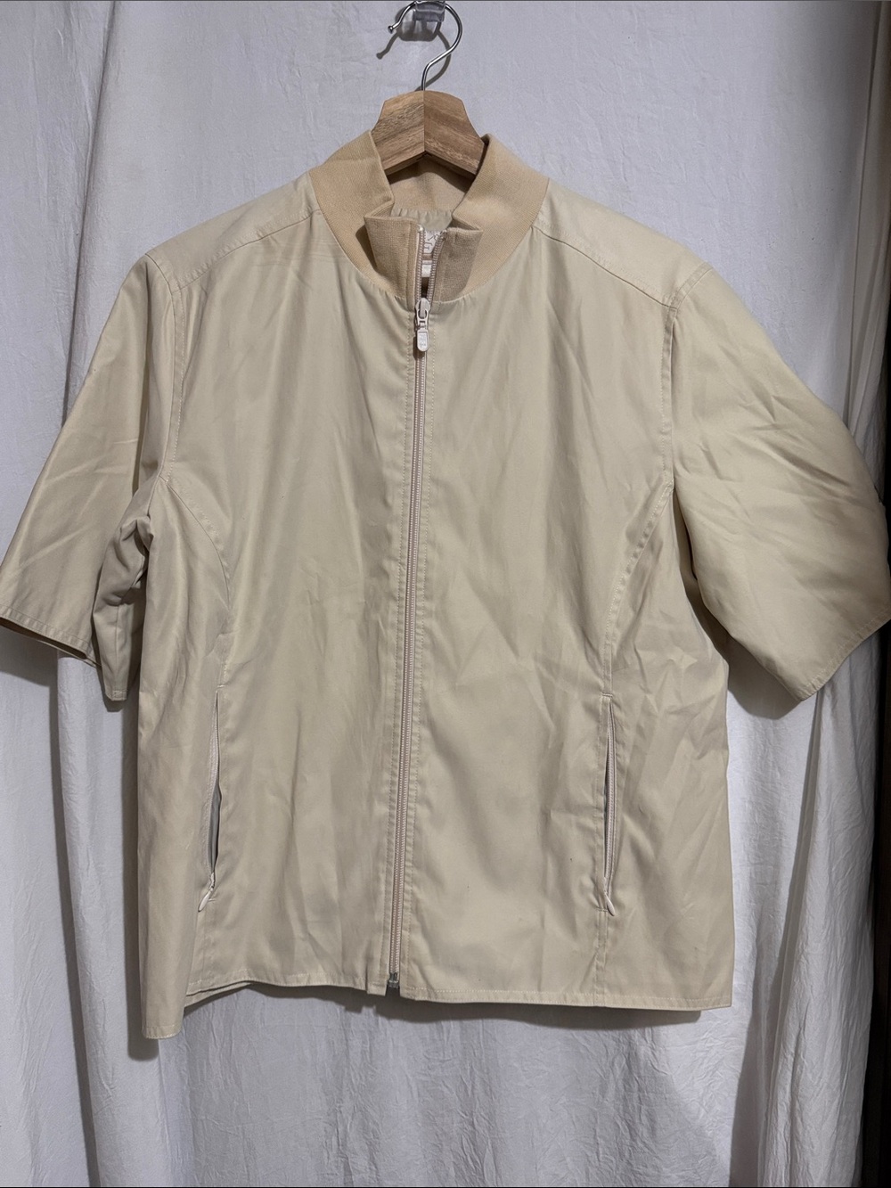 Women's EP Pro golf Short-Sleeve Lightweight Zip shirt - Cream